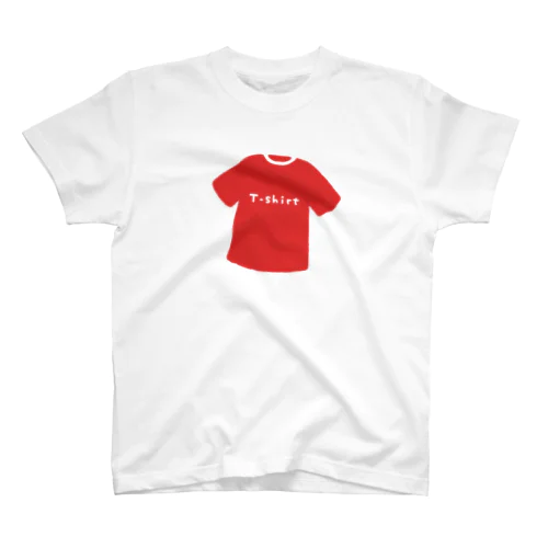 Tシャツ柄のTシャツ【線なし】【赤】【でかい】【T-shirt】 Regular Fit T-Shirt