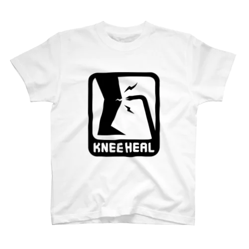 黒「KNEE HEAL」淡色Tシャツ スタンダードTシャツ