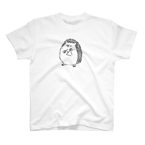 ハリネズミとトライアングル　モノクロ 티셔츠