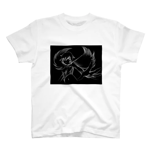 手描きモノクロ鳥系オリキャラ Regular Fit T-Shirt