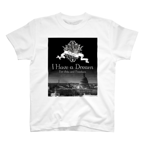 人気のモノトーンファッション 「I Have a Dream」 Regular Fit T-Shirt