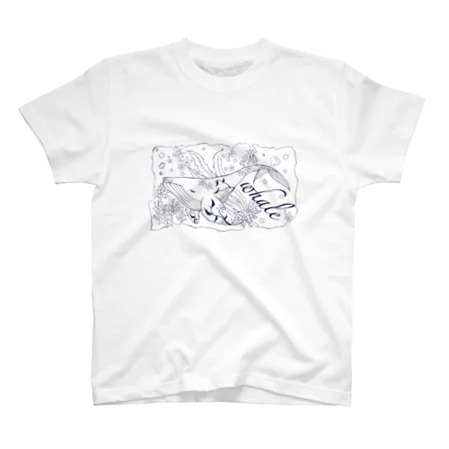 ねむり鯨(線画) スタンダードTシャツ