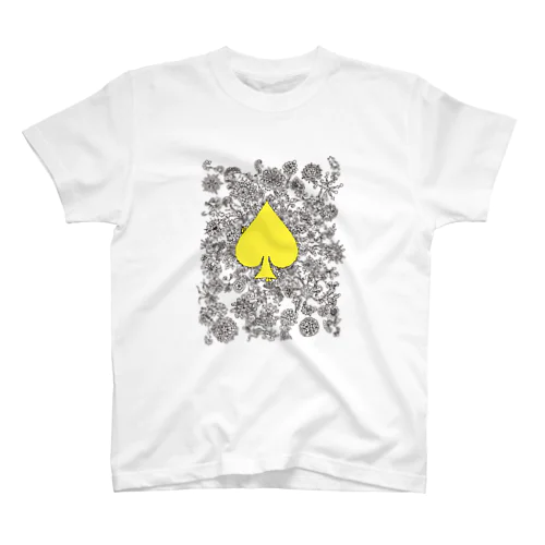 レモンイエローのスペード Regular Fit T-Shirt