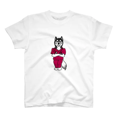 夜勤明犬(ハスキー　文字無) スタンダードTシャツ