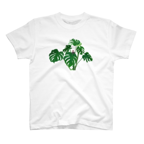 桜文鳥とモンステラ Regular Fit T-Shirt