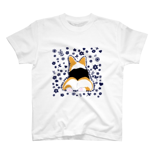 お花コーギー（お色選べます） Regular Fit T-Shirt