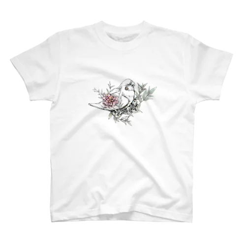 オカメインコと花 Regular Fit T-Shirt