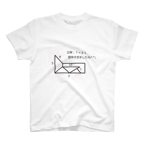 図形問題Ｔシャツ正解付き Regular Fit T-Shirt