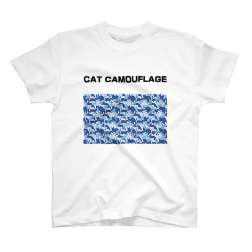 猫迷彩　カモフラージュ　ブルー Regular Fit T-Shirt