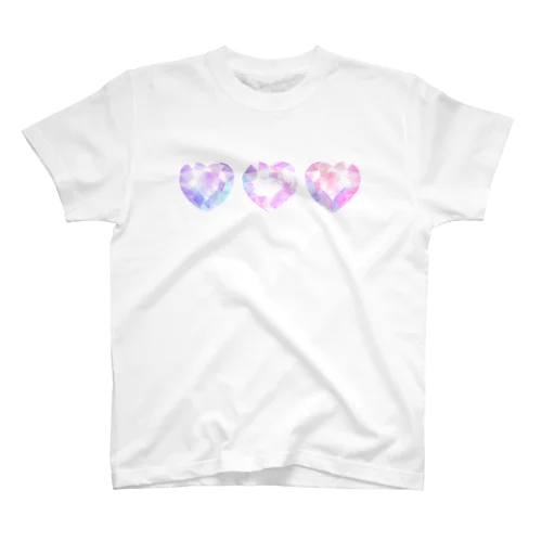 Polygon Heart Diamond #Pink Regular Fit T-Shirt