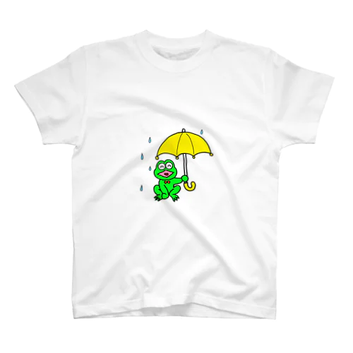 雨だけど傘を差しちゃうカエルさん スタンダードTシャツ