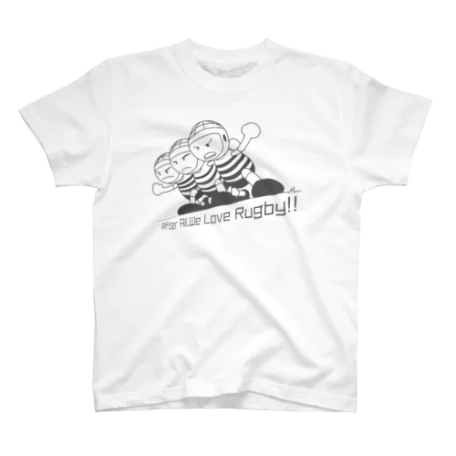 スクラムが大好きだ【グレイ/ボーダー】 Regular Fit T-Shirt