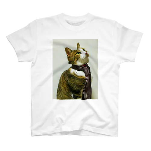 猫はネクタイを締めてるけど君はTシャツだよね スタンダードTシャツ