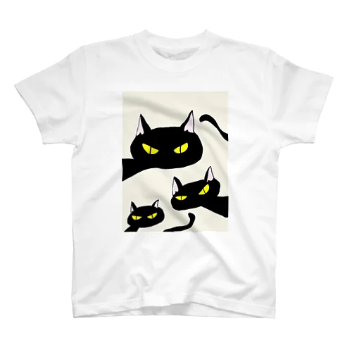 目つき悪い黒猫T スタンダードTシャツ