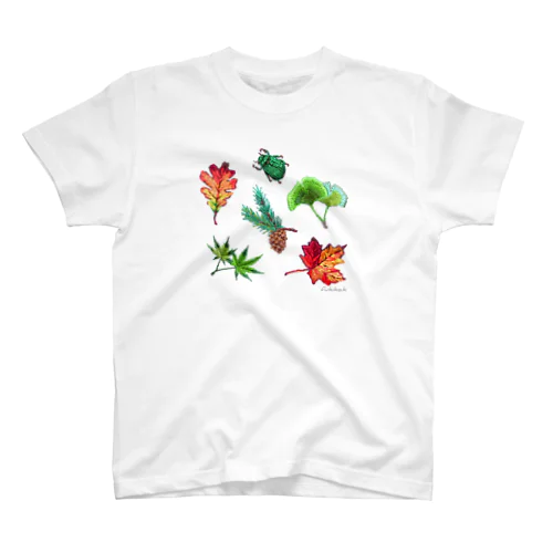 植物図鑑 手刺繍風 Tシャツ Regular Fit T-Shirt