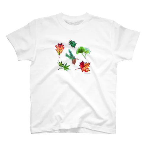 植物図鑑 手刺繍風 Regular Fit T-Shirt