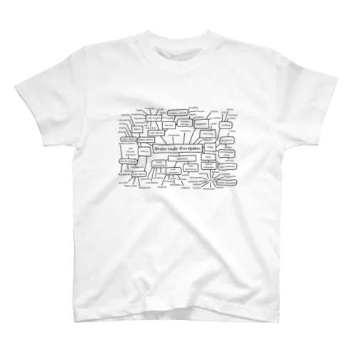 印欧語族系統図（黒字） スタンダードTシャツ