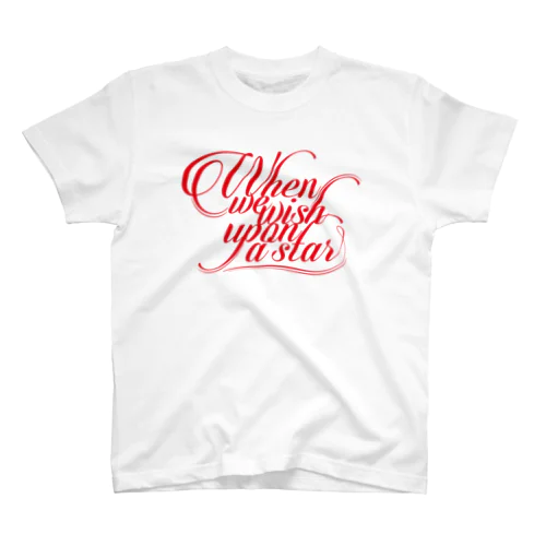 赤いwhen we wish upon a star　 Regular Fit T-Shirt