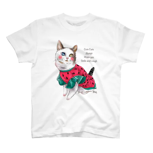スイカな美猫 Regular Fit T-Shirt