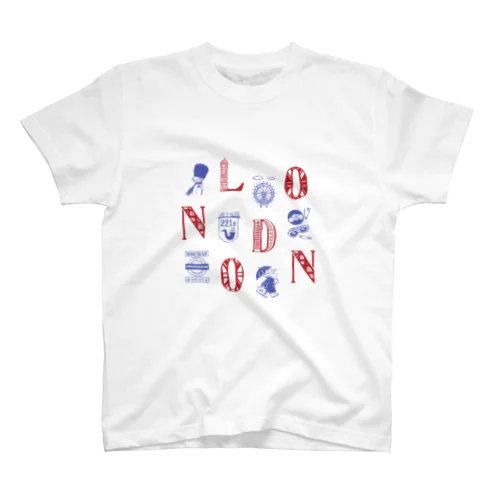 🌍 世界のまち 🇬🇧 イギリス・ロンドン (レッド) スタンダードTシャツ