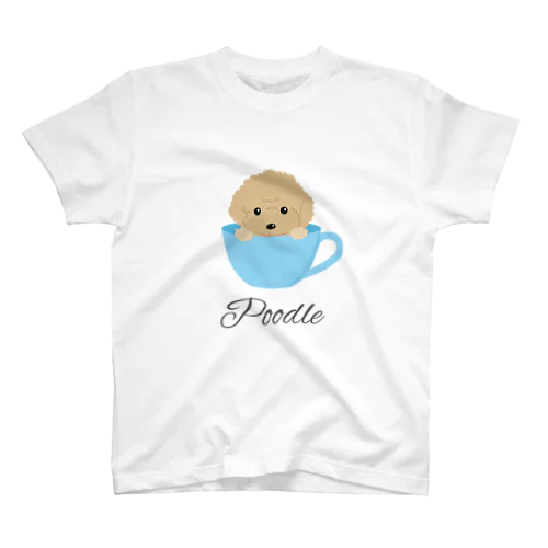 コーヒーカップ犬　プードル スタンダードTシャツ