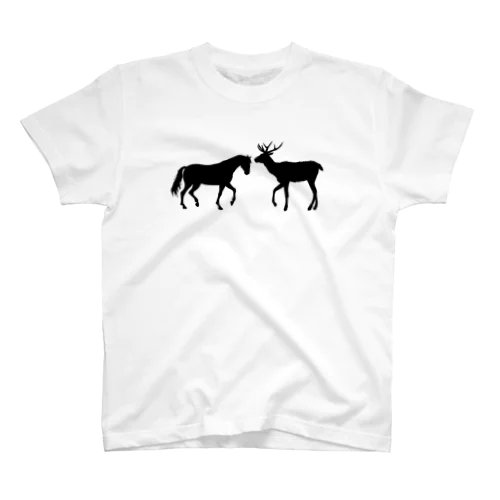 馬と鹿シルエット Regular Fit T-Shirt