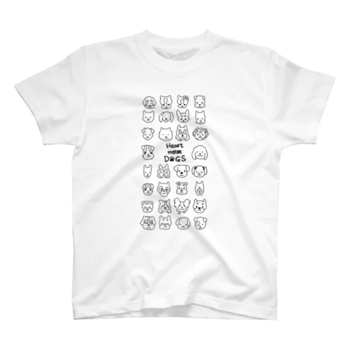 Heart nose DOGS（縦長） Regular Fit T-Shirt