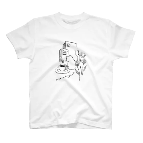 morning cat and coffee Regular Fit T-Shirt