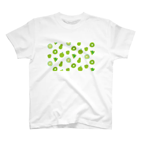 緑のフルーツのパターン スタンダードTシャツ