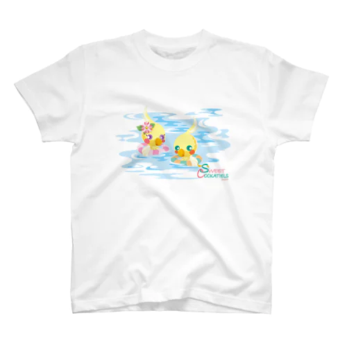 Sweet Cockatiels／浮き輪で海水浴 Regular Fit T-Shirt