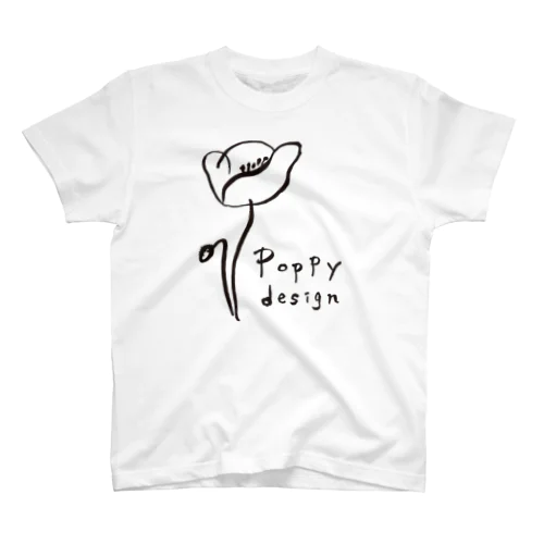 Poppy design 黒ライン スタンダードTシャツ