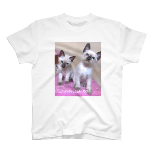 Siamese cat シャム猫 Regular Fit T-Shirt