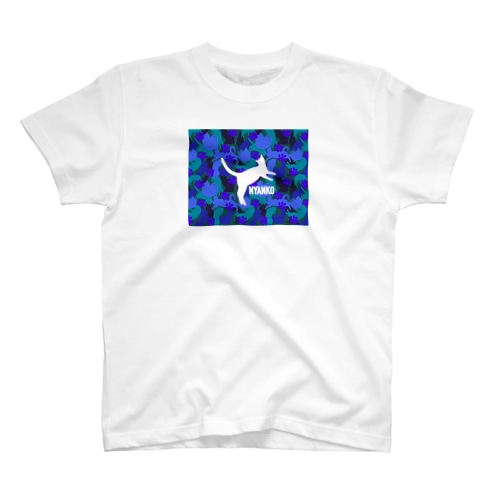 NYANKO 迷彩　カモフラ　ブルー Regular Fit T-Shirt