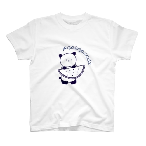 スイカ持つパンダ ネイビー Regular Fit T-Shirt