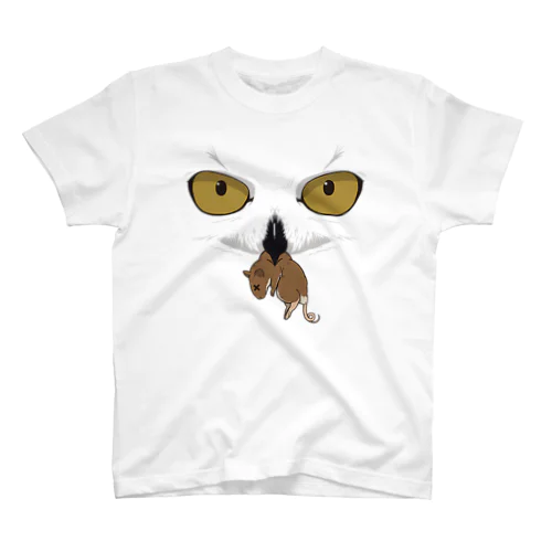 フクロウがじっとにらんでくる　無修正版 Regular Fit T-Shirt