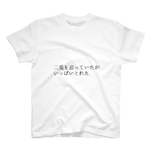 二兎を追っていたがいっぱいとれたTシャツ【ビックリことわざシリーズ】 スタンダードTシャツ