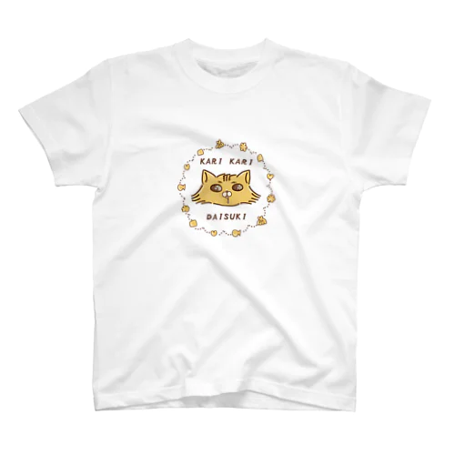 カリカリ大好きチンチラ猫 Regular Fit T-Shirt