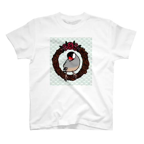 リースと文鳥（桜） 티셔츠