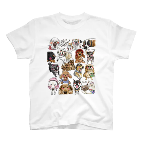 犬に夢中(クリア) Regular Fit T-Shirt