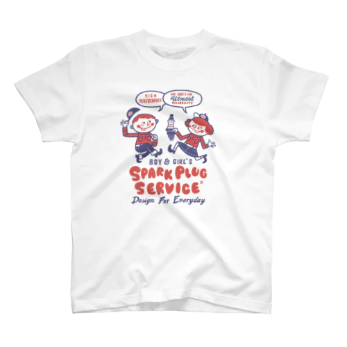 スパークプラグとBoy & Girl★アメリカンレトロ【片面B柄】 Regular Fit T-Shirt