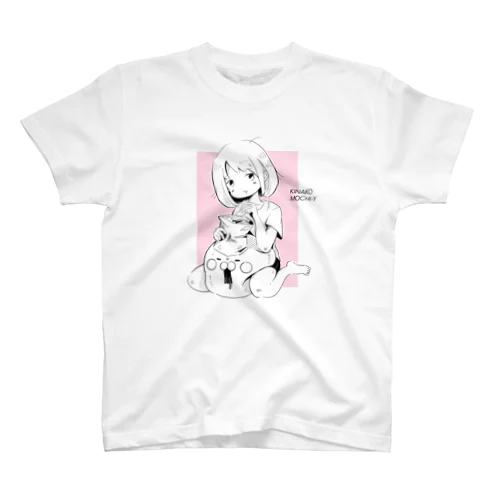 きなこもちYイラスト_A_White Regular Fit T-Shirt