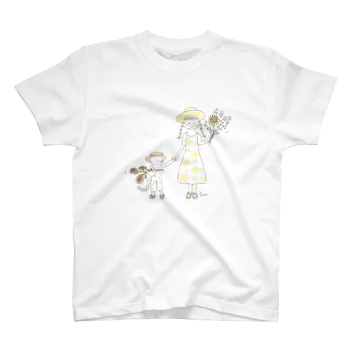 みつみつさんと ねこと ひまわり スタンダードTシャツ