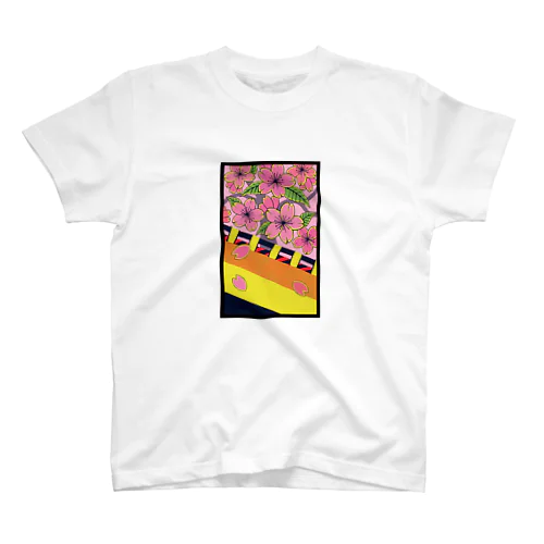 花札　桜に幕 Regular Fit T-Shirt