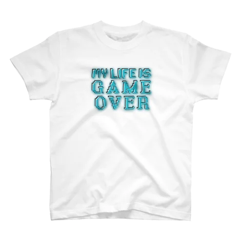 GAME OVER (人生終わった) ドット絵　ゲーム風　ネオン スタンダードTシャツ