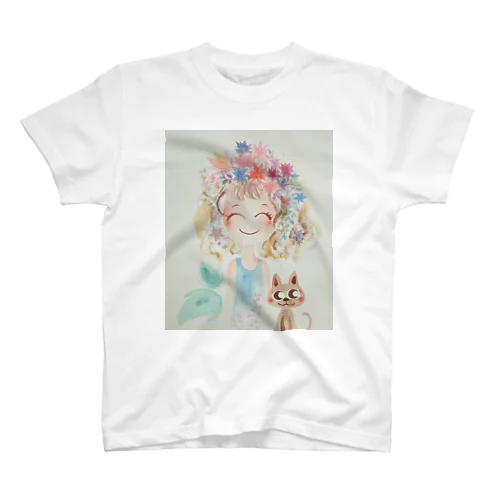 女の子とお花 スタンダードTシャツ