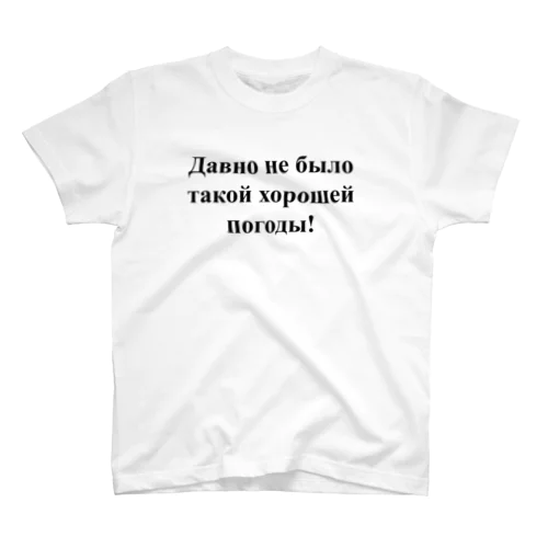 「こんなに良い天気は久しぶり！」　（ロシア語表記） Regular Fit T-Shirt