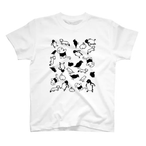 モノクロ動物 スタンダードTシャツ