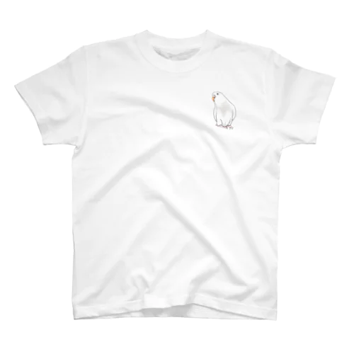 アルビノセキセイインコちゃん【まめるりはことり】 Regular Fit T-Shirt