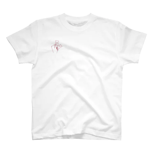 ワンポイントドリチケモチーフ_RED スタンダードTシャツ