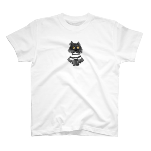 ハロウィン黒猫水彩画 Regular Fit T-Shirt